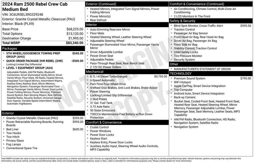 new 2024 Ram 2500 car, priced at $75,839