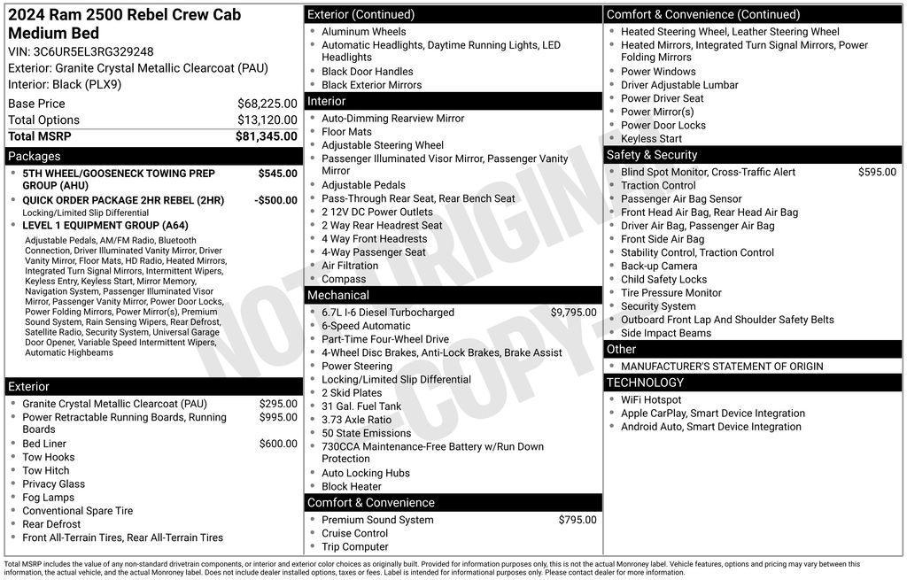 new 2024 Ram 2500 car, priced at $75,839