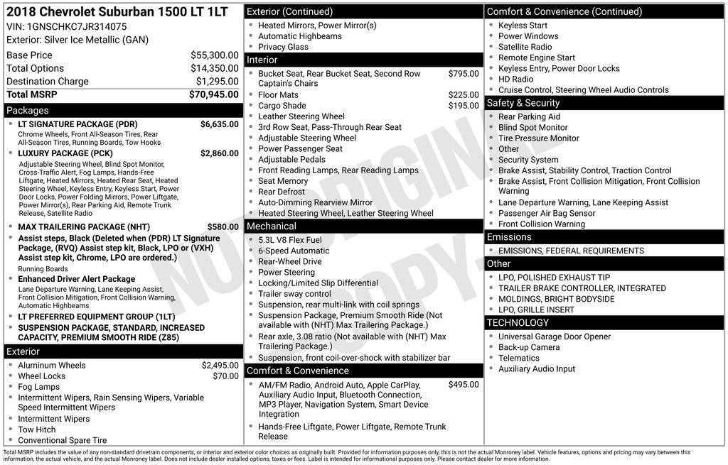 used 2018 Chevrolet Suburban car