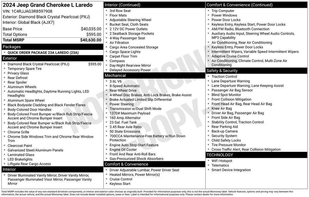 new 2024 Jeep Grand Cherokee L car, priced at $31,024