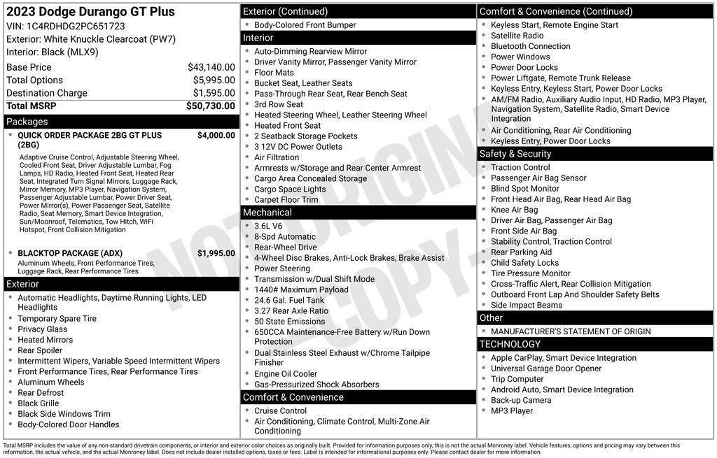 used 2023 Dodge Durango car, priced at $33,995