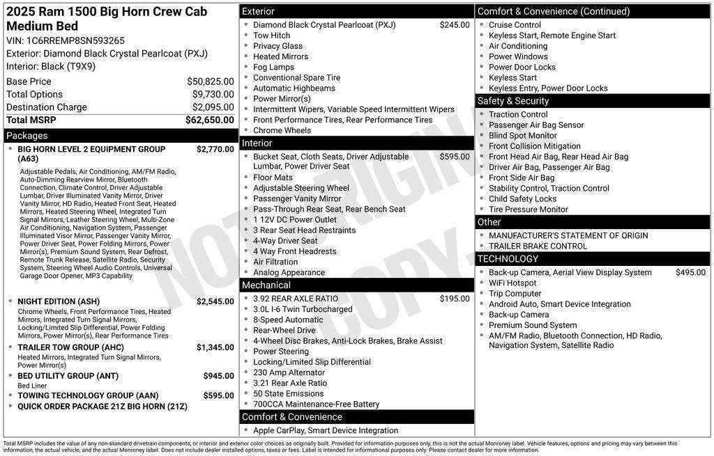 used 2025 Ram 1500 car, priced at $37,635