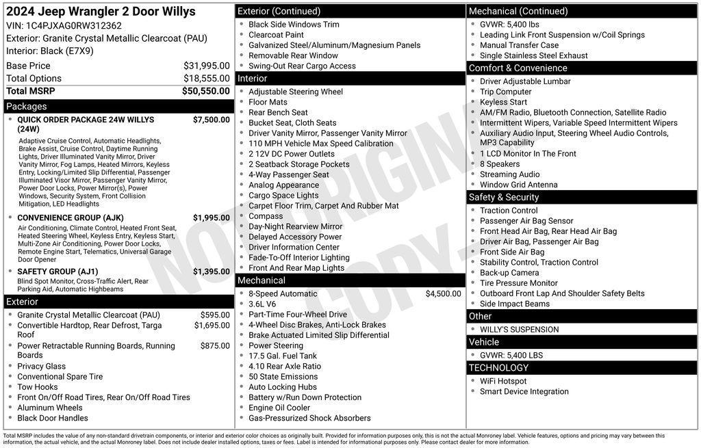 new 2024 Jeep Wrangler car, priced at $41,190