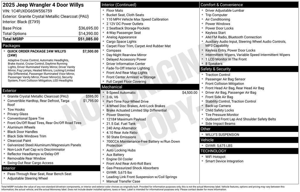 new 2025 Jeep Wrangler car, priced at $44,752