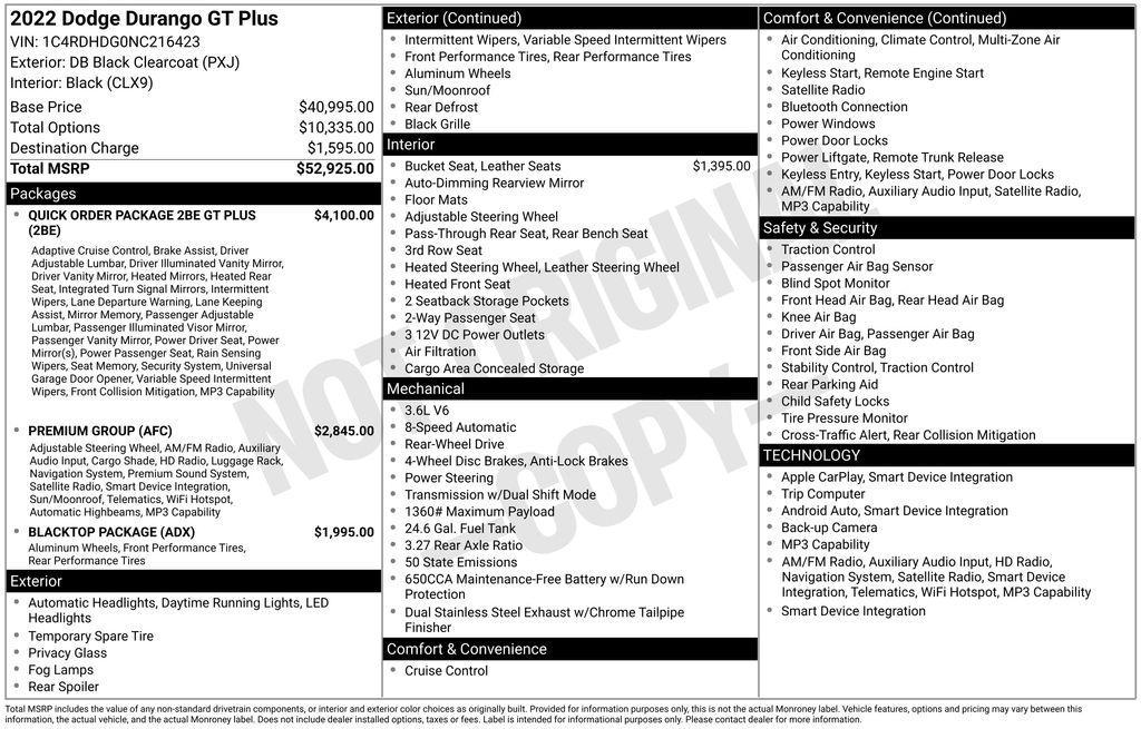 used 2022 Dodge Durango car, priced at $29,299