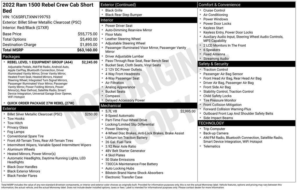 used 2022 Ram 1500 car, priced at $37,596