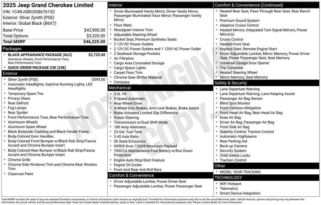 new 2025 Jeep Grand Cherokee car, priced at $39,983