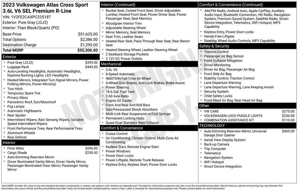 used 2023 Volkswagen Atlas Cross Sport car, priced at $33,596