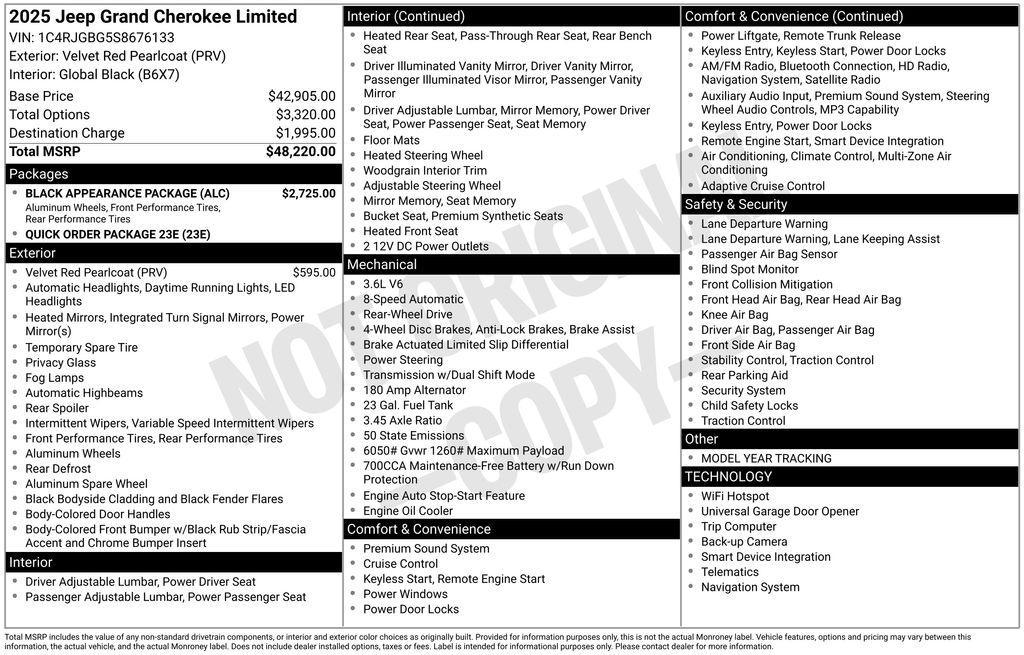 new 2025 Jeep Grand Cherokee car, priced at $36,968