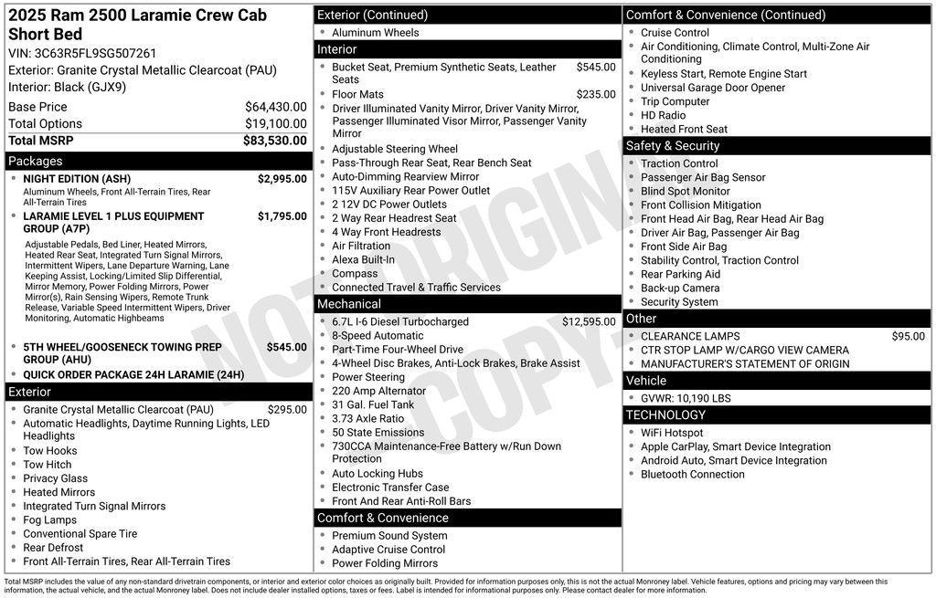 new 2025 Ram 2500 car, priced at $78,693