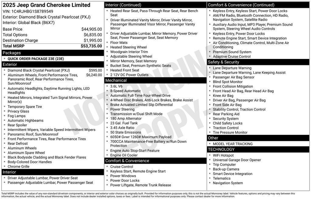 new 2025 Jeep Grand Cherokee car, priced at $45,149