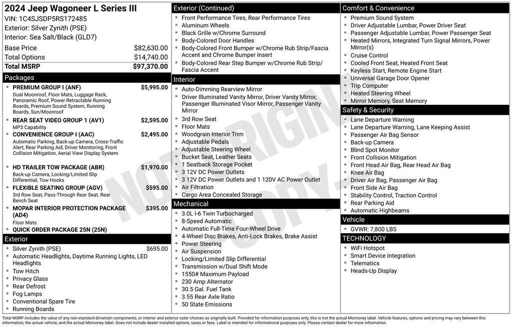 new 2024 Jeep Wagoneer L car, priced at $77,691