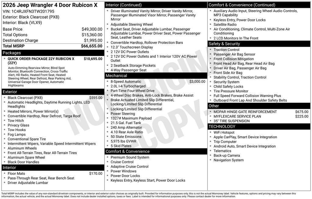new 2026 Jeep Wrangler car, priced at $60,706