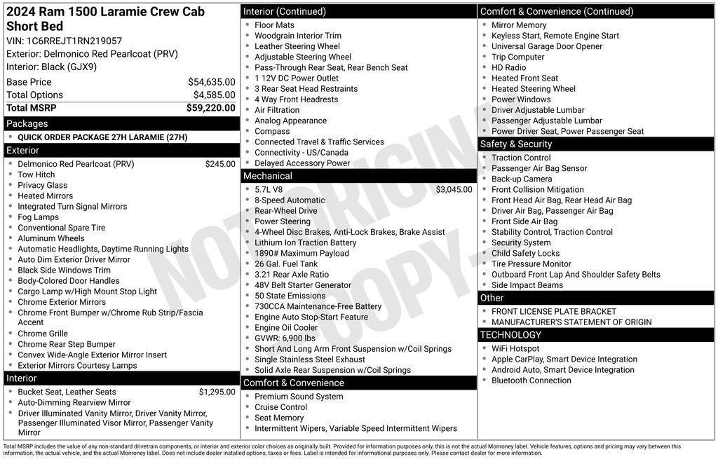 used 2024 Ram 1500 car, priced at $32,996