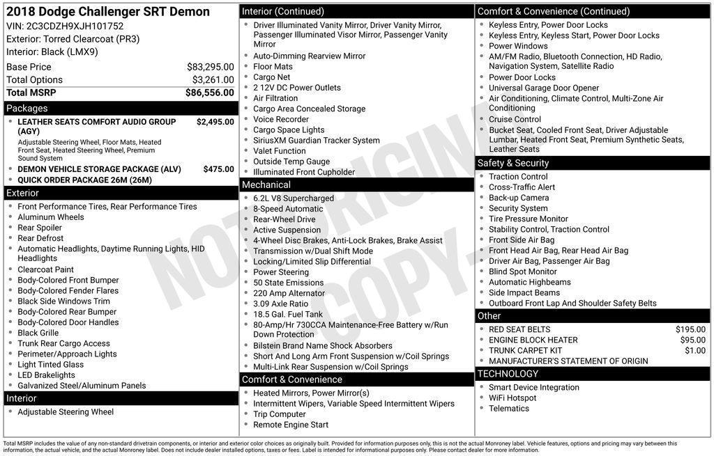 used 2018 Dodge Challenger car, priced at $125,641
