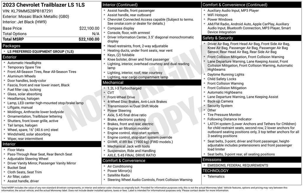 used 2023 Chevrolet TrailBlazer car, priced at $16,966