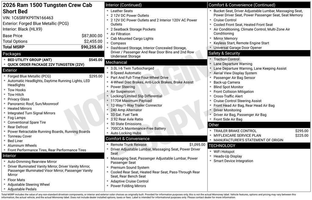 new 2026 Ram 1500 car, priced at $87,208