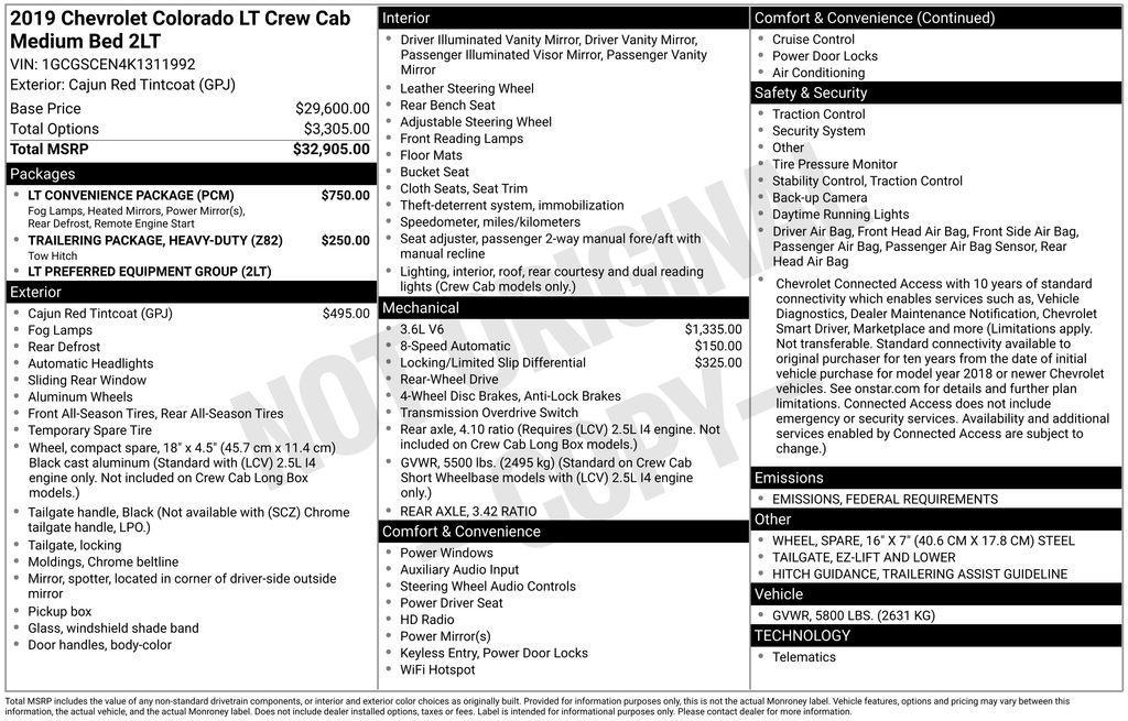 used 2019 Chevrolet Colorado car, priced at $21,741