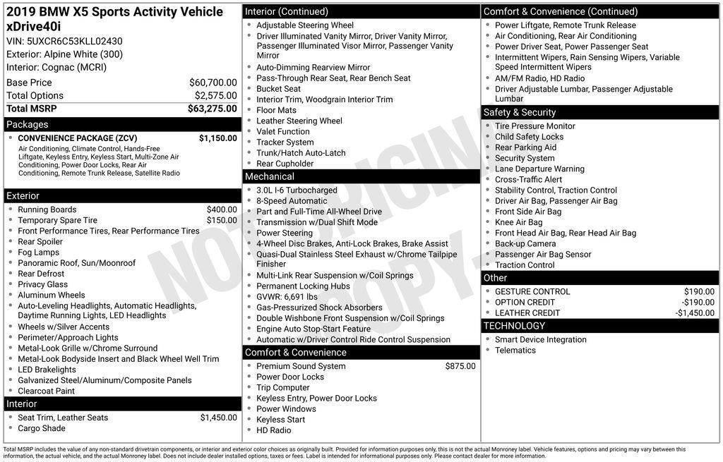 used 2019 BMW X5 car, priced at $30,768