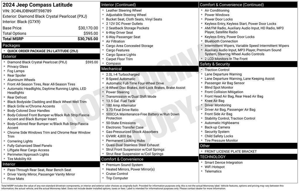 used 2024 Jeep Compass car, priced at $20,299