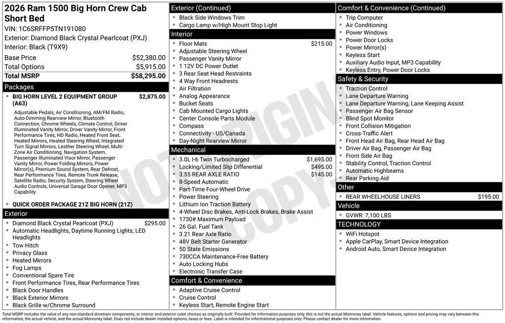 new 2026 Ram 1500 car, priced at $53,593