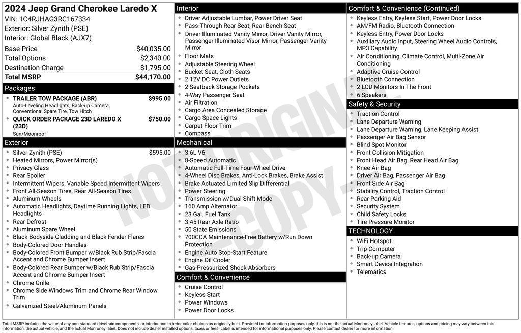 used 2024 Jeep Grand Cherokee car, priced at $27,696