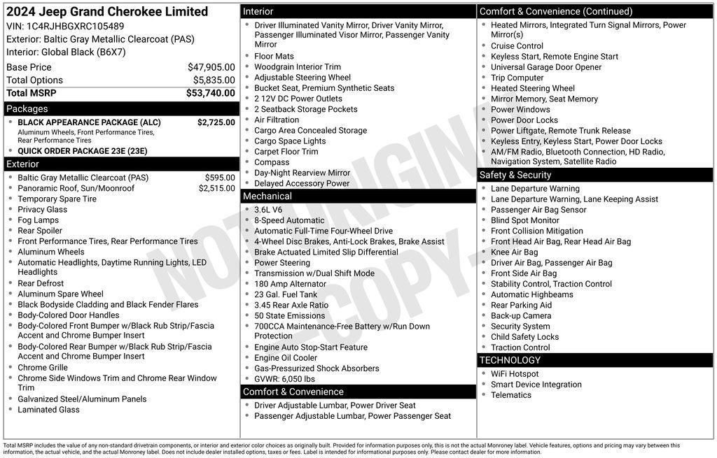 used 2024 Jeep Grand Cherokee car, priced at $38,956