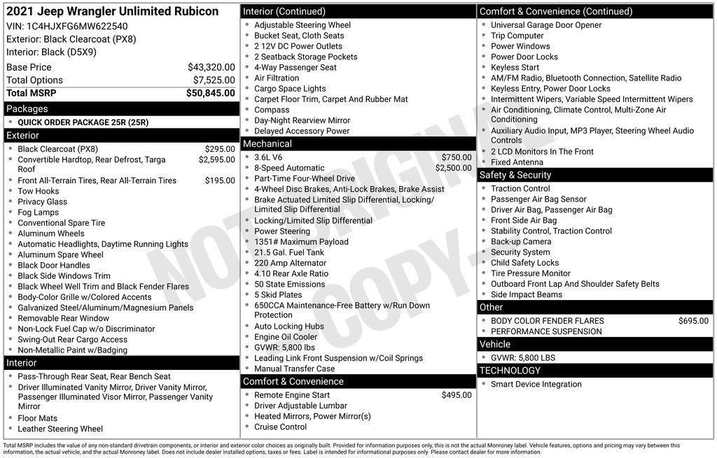 used 2021 Jeep Wrangler Unlimited car, priced at $39,726