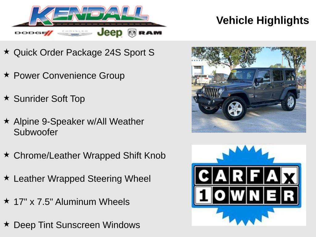 used 2018 Jeep Wrangler JK Unlimited car, priced at $20,895