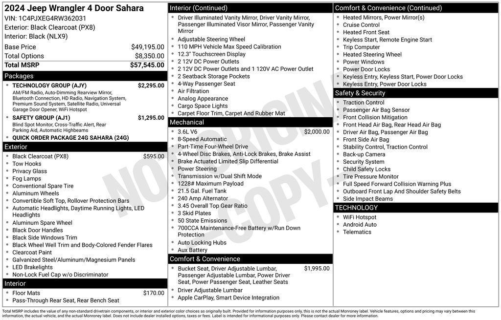new 2024 Jeep Wrangler car, priced at $45,851