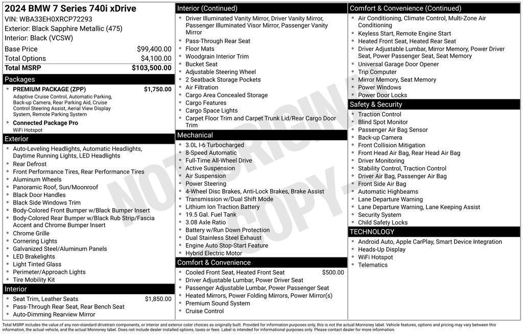 used 2024 BMW 740 car, priced at $75,495