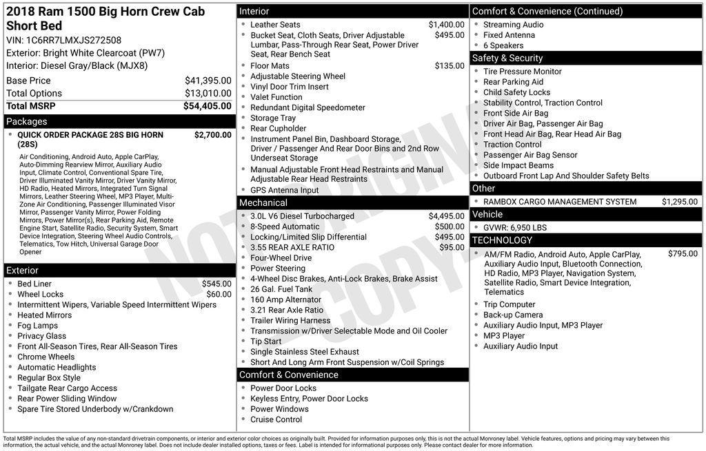 used 2018 Ram 1500 car, priced at $25,966