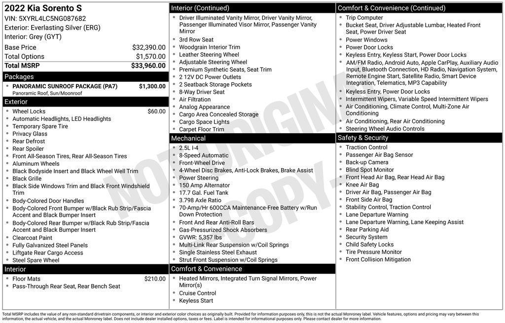 used 2022 Kia Sorento car, priced at $23,742