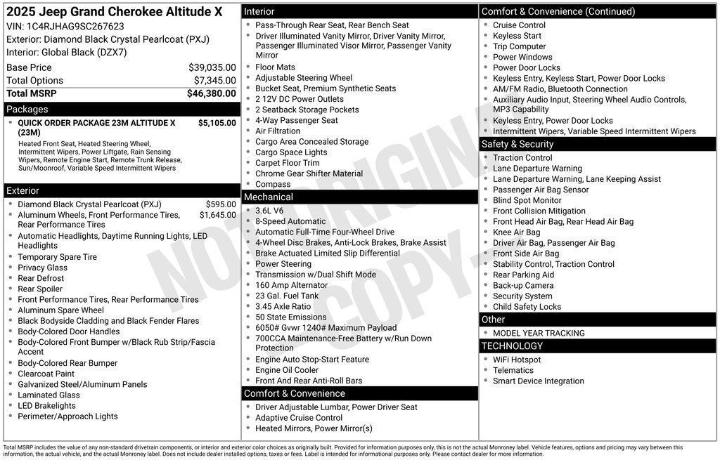 new 2025 Jeep Grand Cherokee car, priced at $37,588