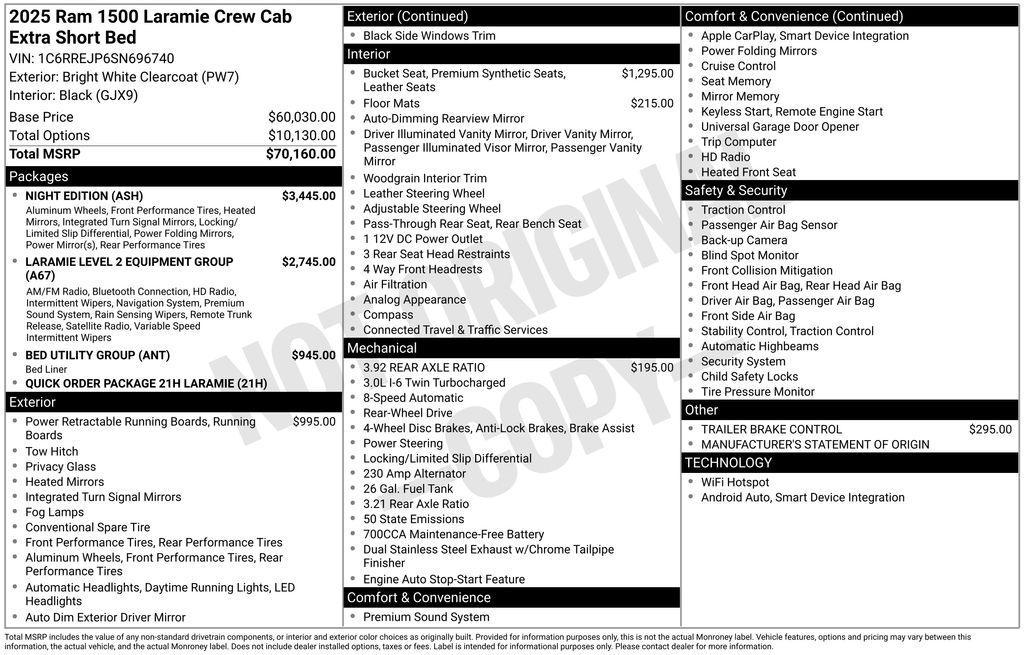new 2025 Ram 1500 car, priced at $56,804