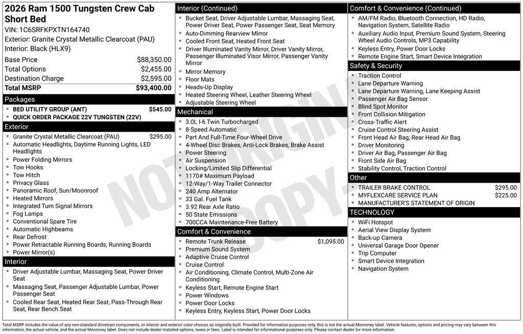 new 2026 Ram 1500 car, priced at $88,730