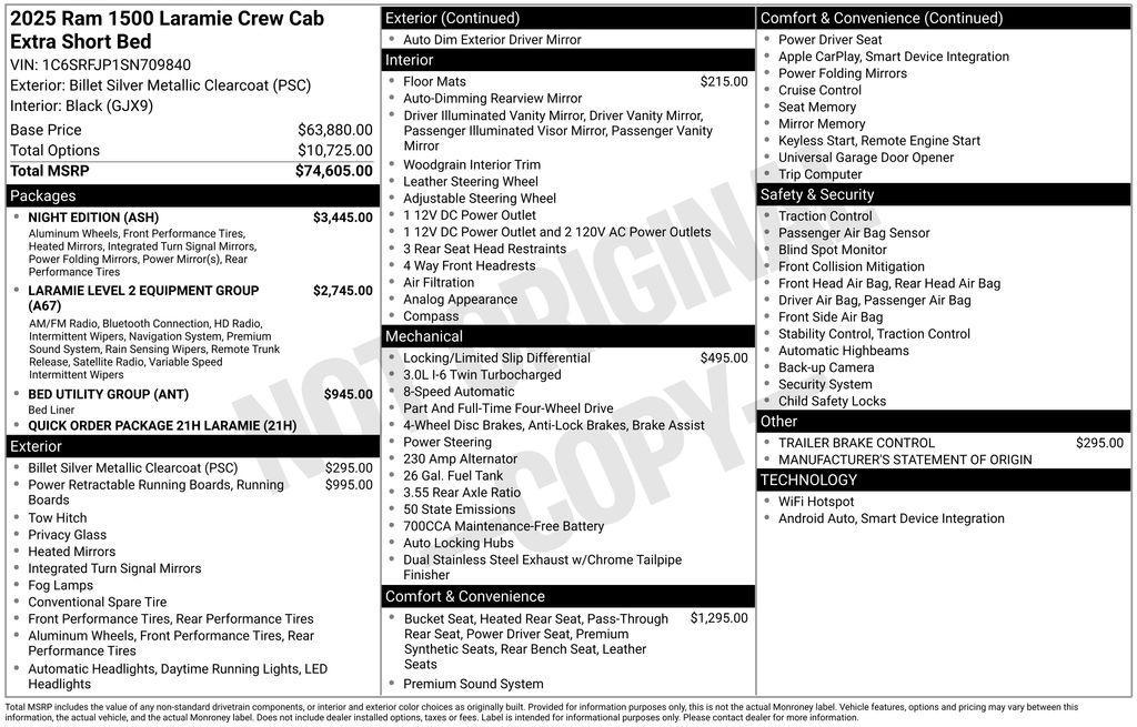 new 2025 Ram 1500 car, priced at $60,176