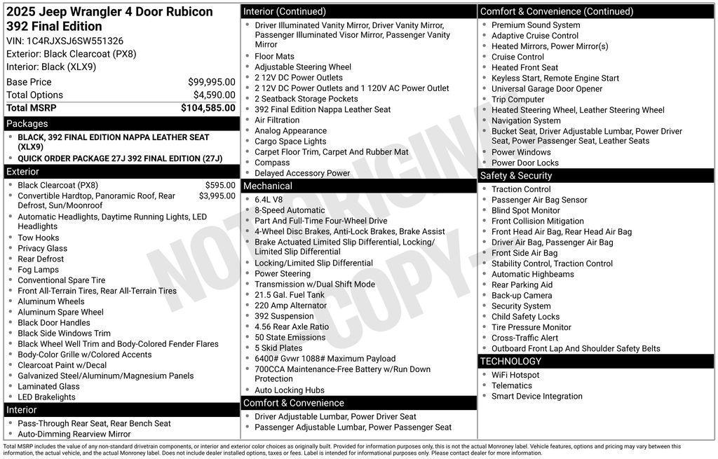 new 2025 Jeep Wrangler car, priced at $99,119