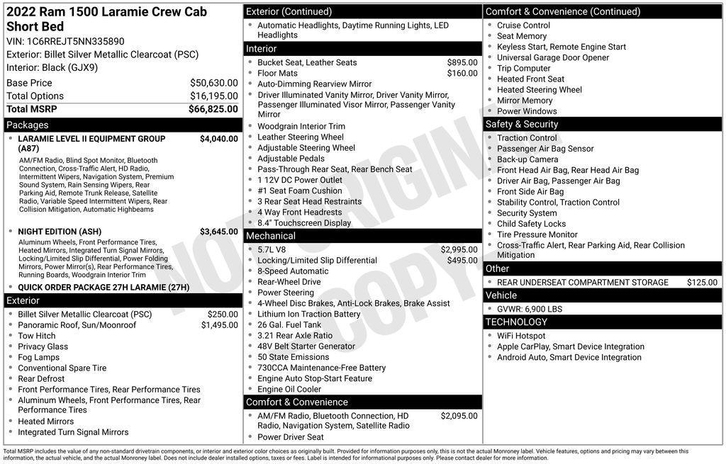 used 2022 Ram 1500 car, priced at $33,489