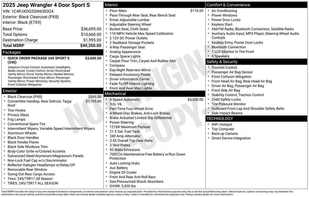 new 2025 Jeep Wrangler car, priced at $40,909