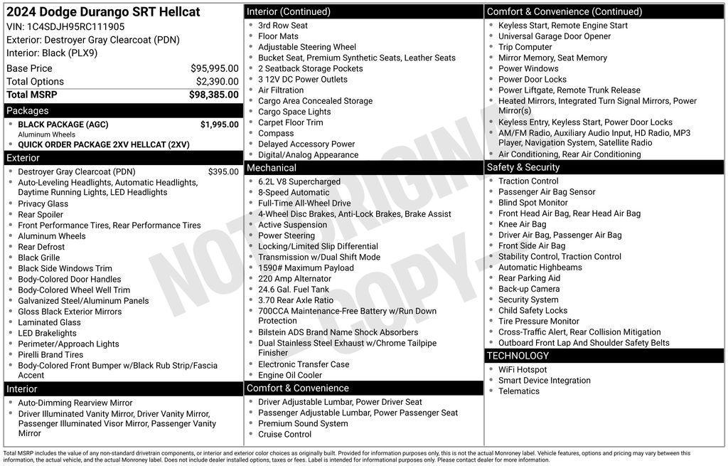 used 2024 Dodge Durango car, priced at $77,987