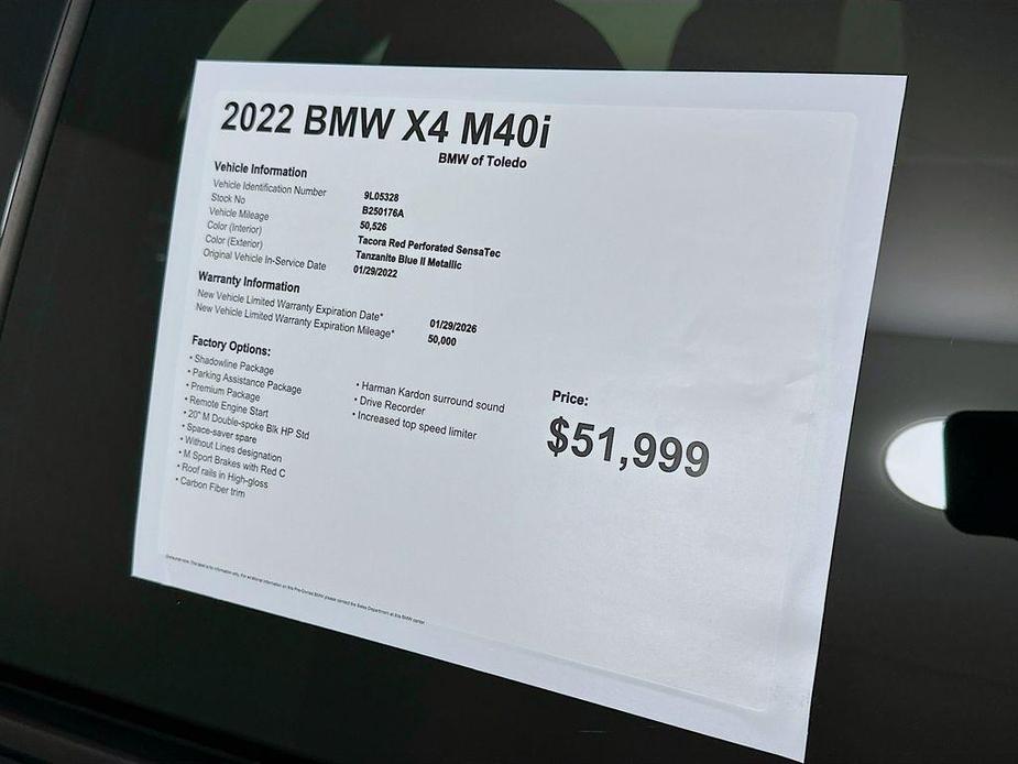 used 2022 BMW X4 car, priced at $47,499