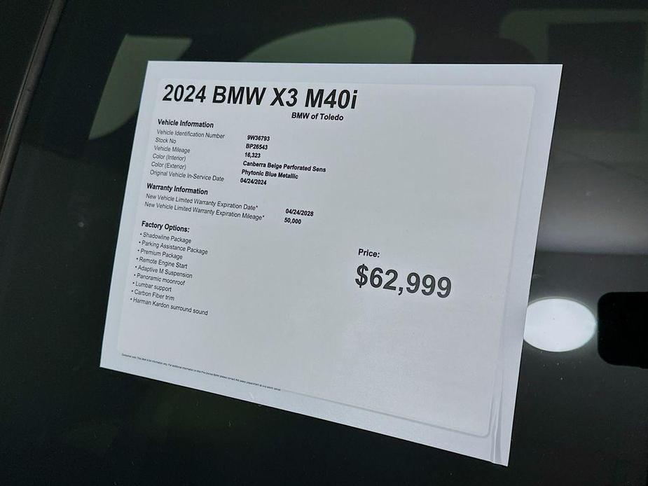 used 2024 BMW X3 car, priced at $57,499