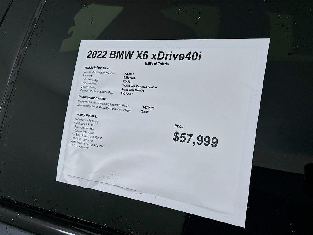 used 2022 BMW X6 car, priced at $54,399