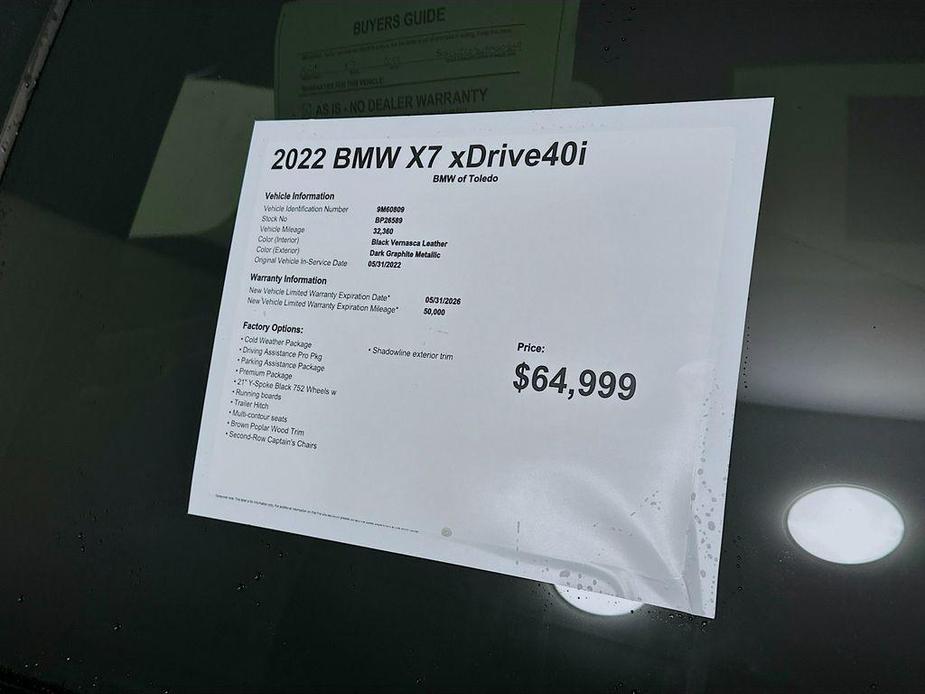 used 2022 BMW X7 car, priced at $58,499