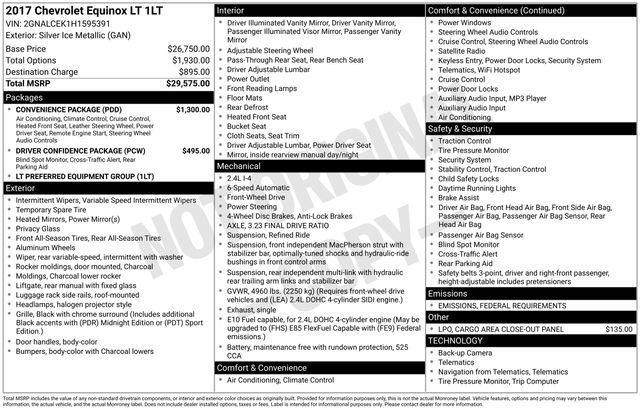 used 2017 Chevrolet Equinox car, priced at $12,236