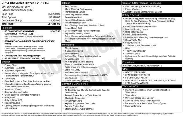 used 2024 Chevrolet Blazer EV car, priced at $27,800