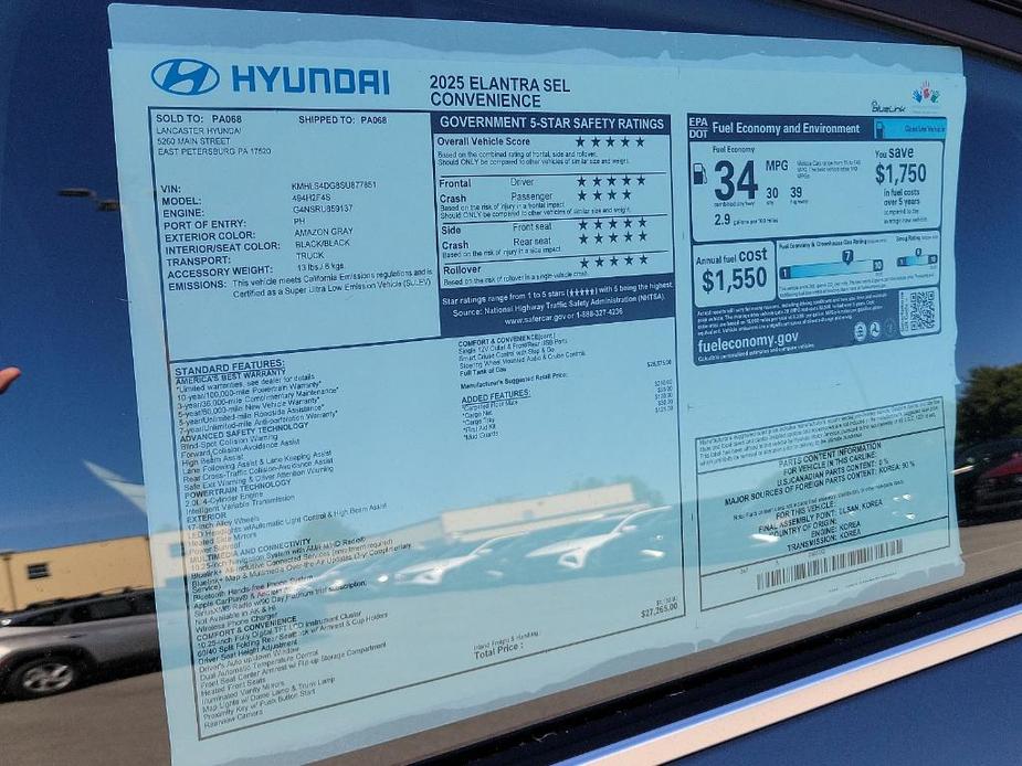 new 2025 Hyundai Elantra car, priced at $27,265