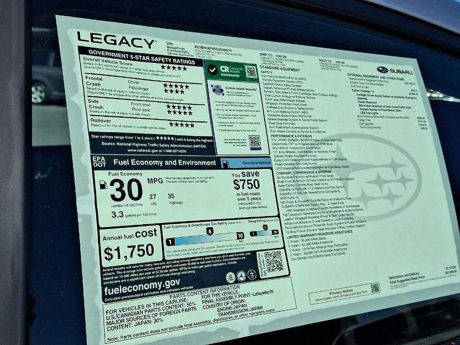 new 2025 Subaru Legacy car, priced at $31,669