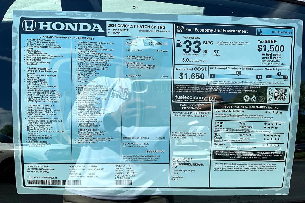 new 2024 Honda Civic car, priced at $33,000